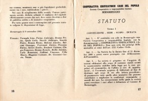 Statuto Circolo Coop del Popolo e Coop Edificatrice case Popolari bernareggio