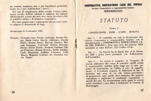 Statuto Circolo Coop del Popolo e Coop Edificatrice case Popolari bernareggio