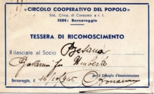 Tessera riconoscimento circolo cooperativo del popolo