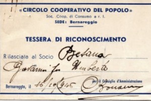 Tessera riconoscimento circolo cooperativo del popolo
